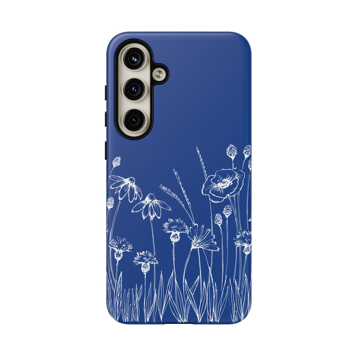 Doodle Flower Phone Case Blue