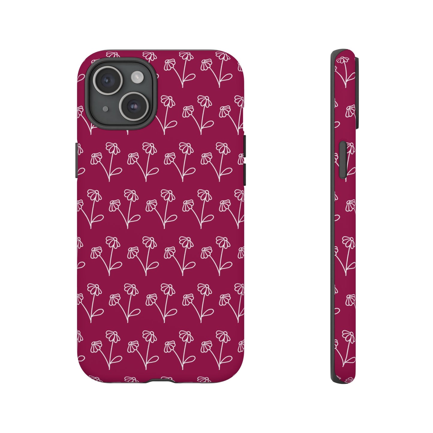 Doodle Flowers Phone Case Berry