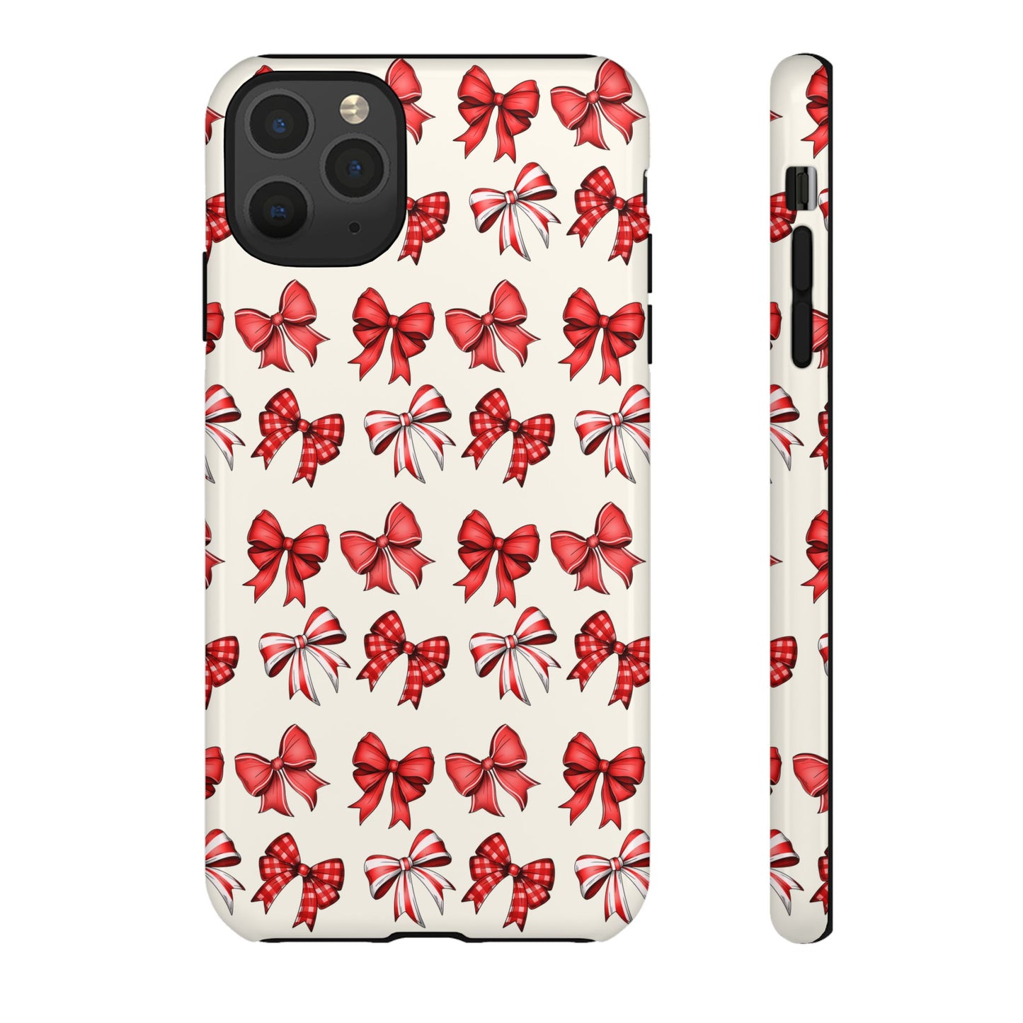 Christmas Bow Phone Case Cream