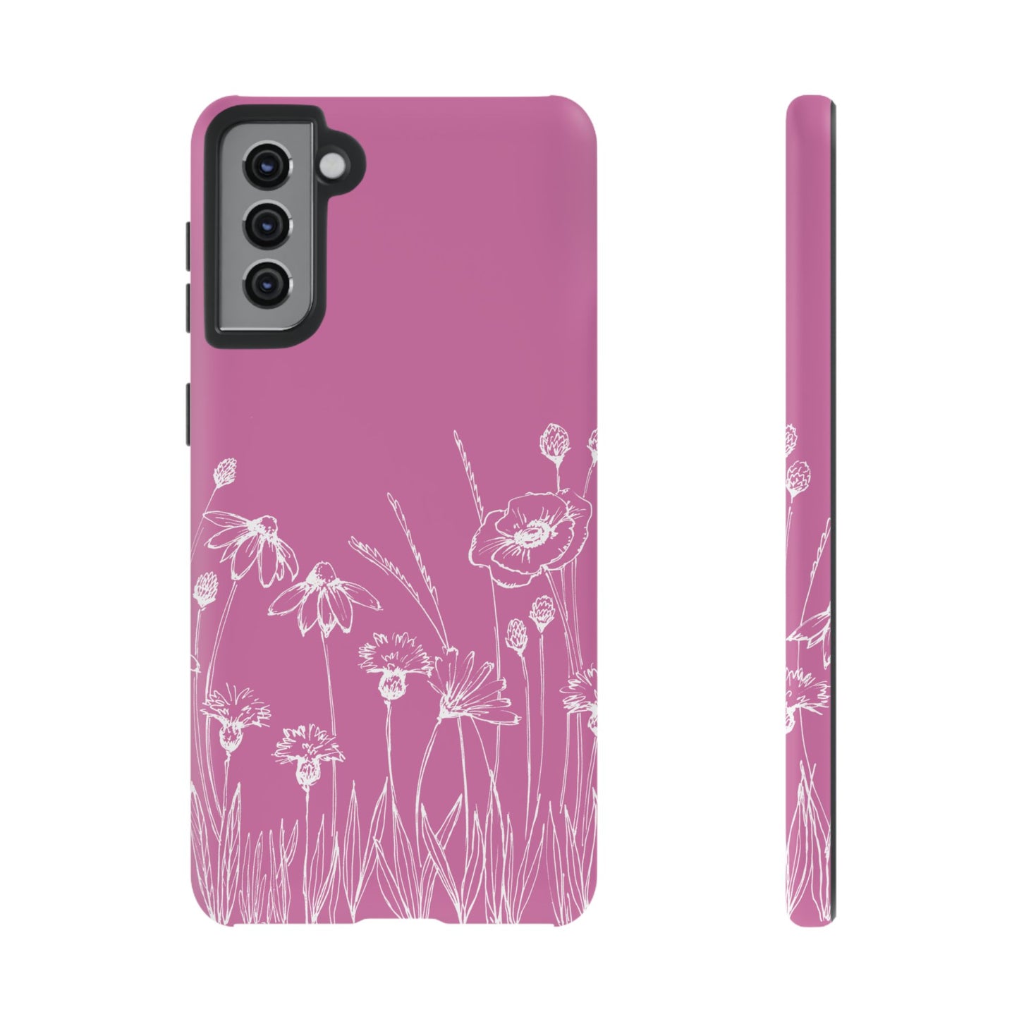 Doodle Flower Phone Case Pink