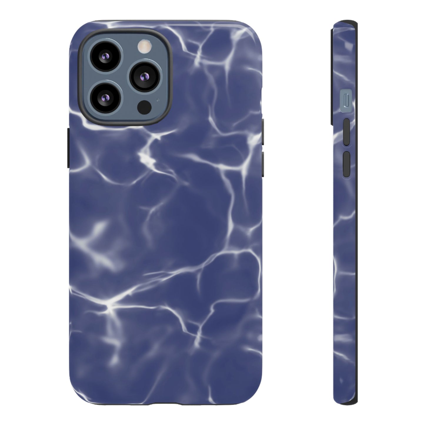 Marble Print Phone Case Dark Blue