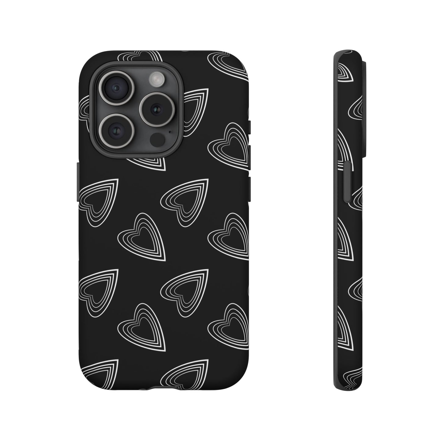 Hearts Phone Case Black