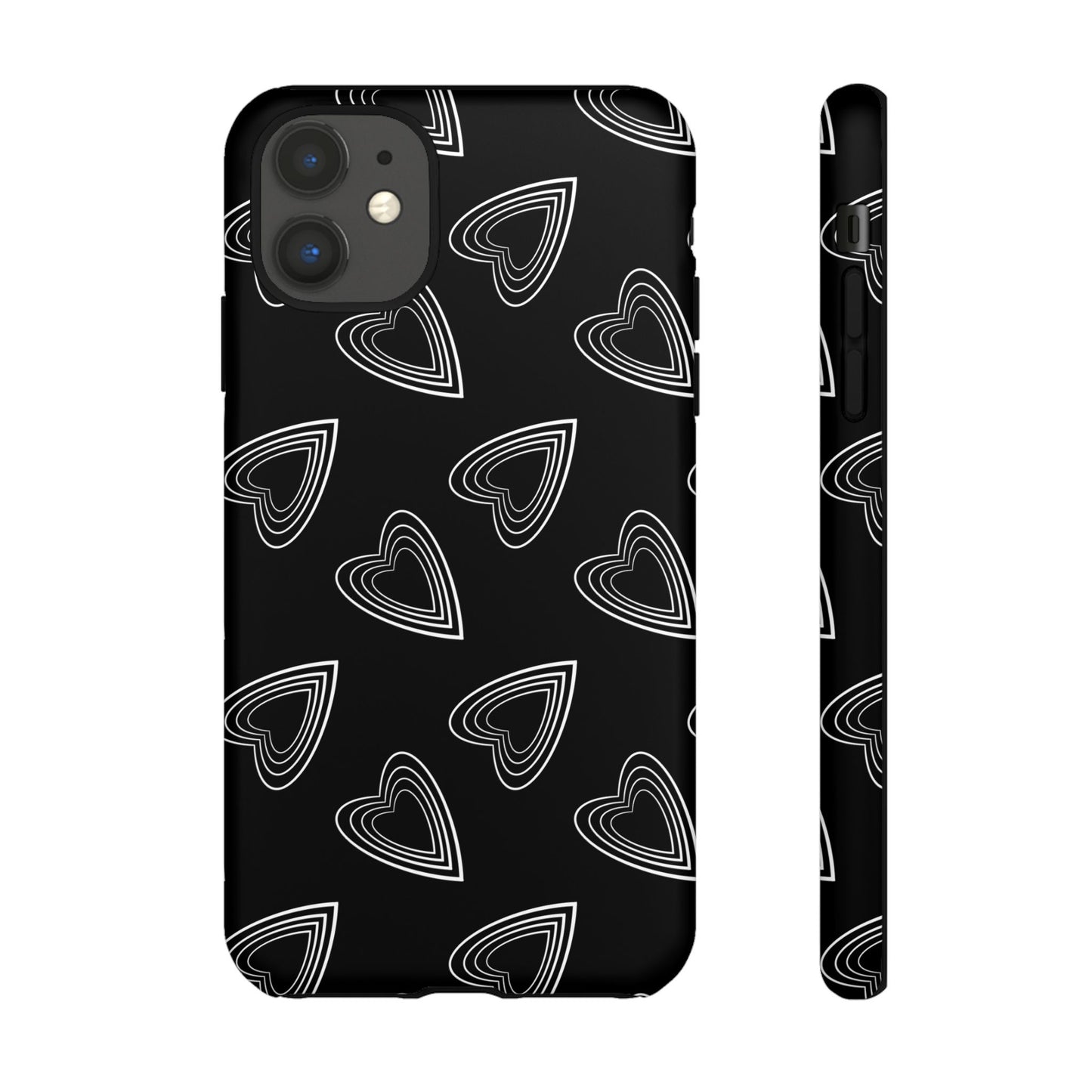 Hearts Phone Case Black