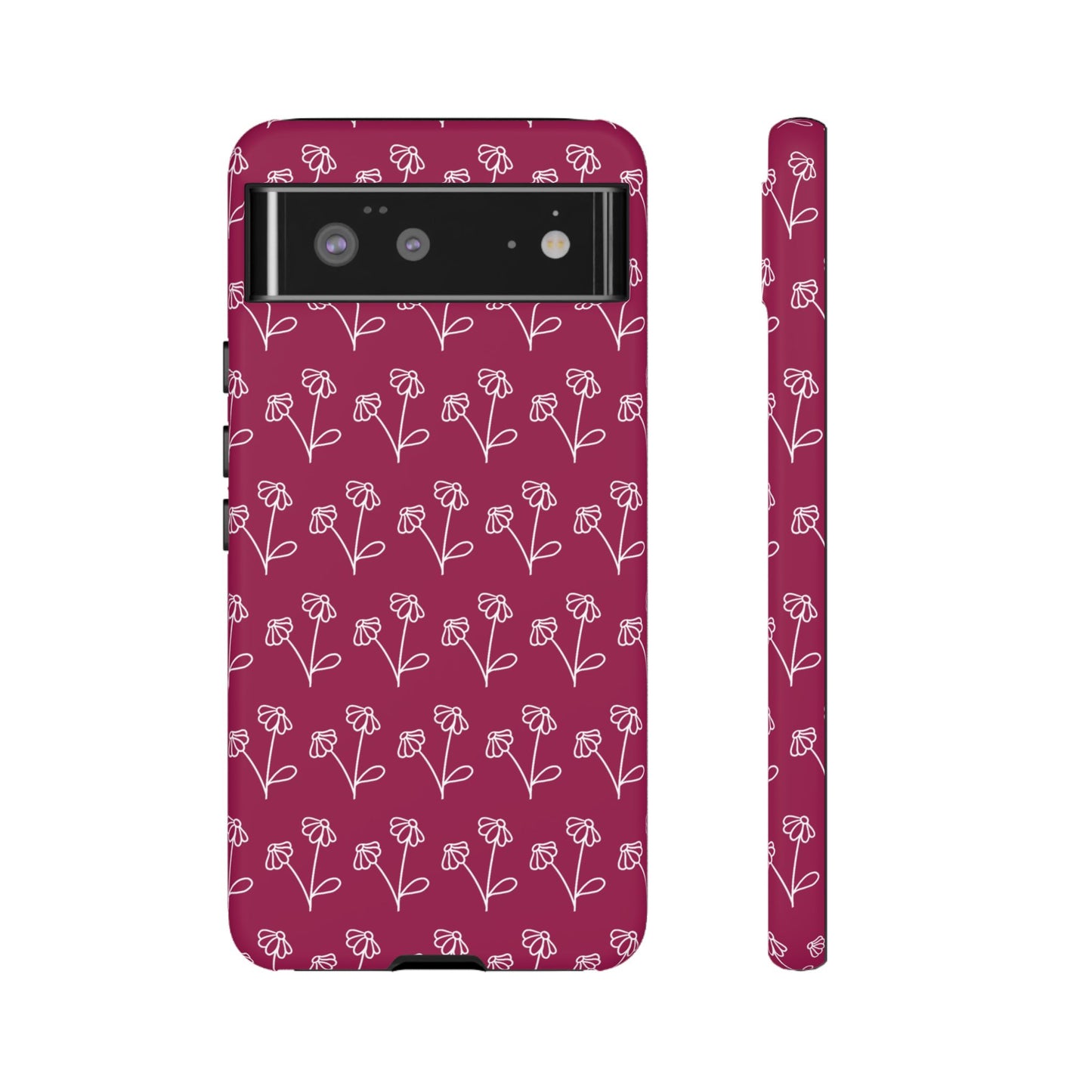 Doodle Flowers Phone Case Berry