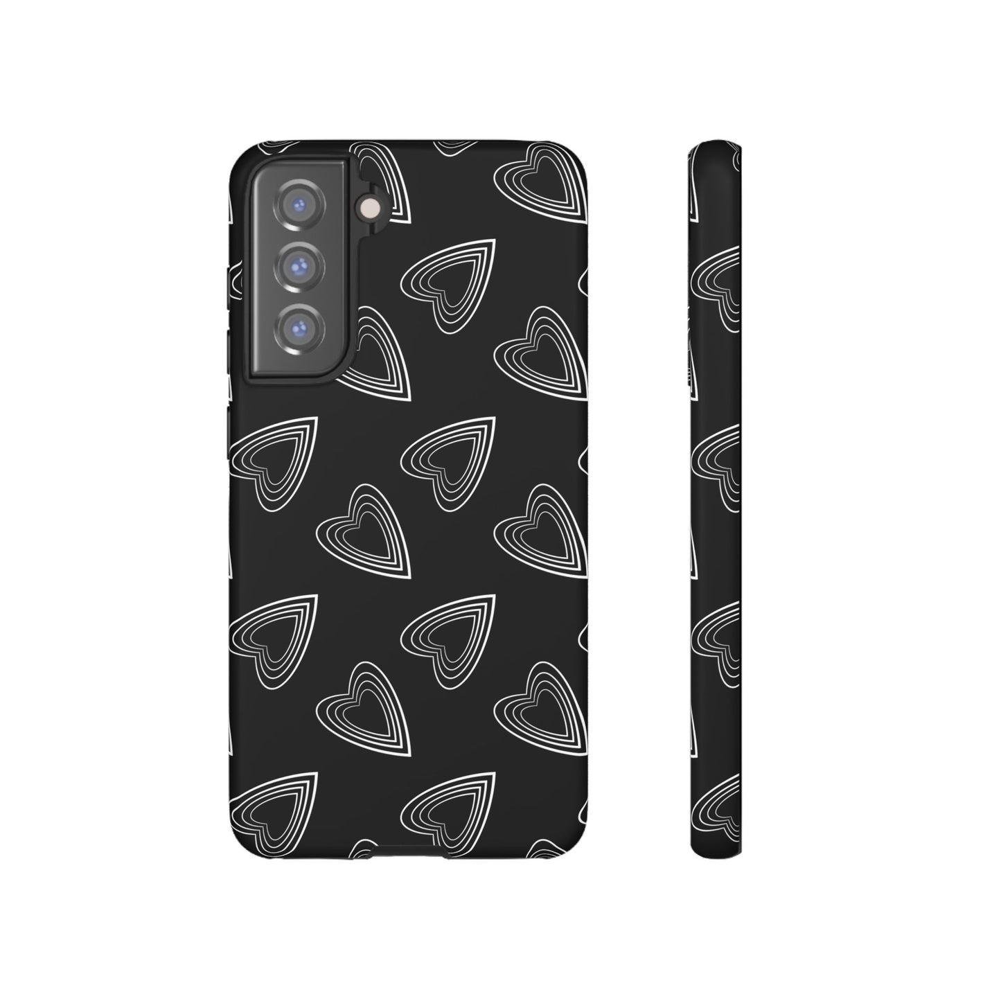 Hearts Phone Case Black