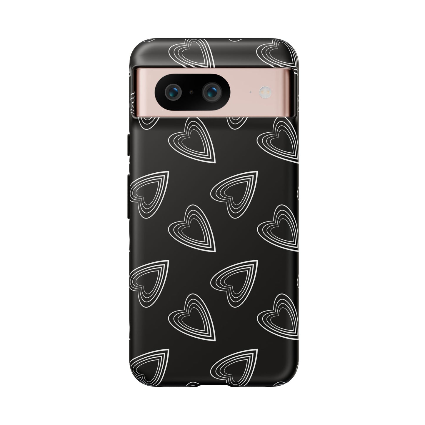 Hearts Phone Case Black