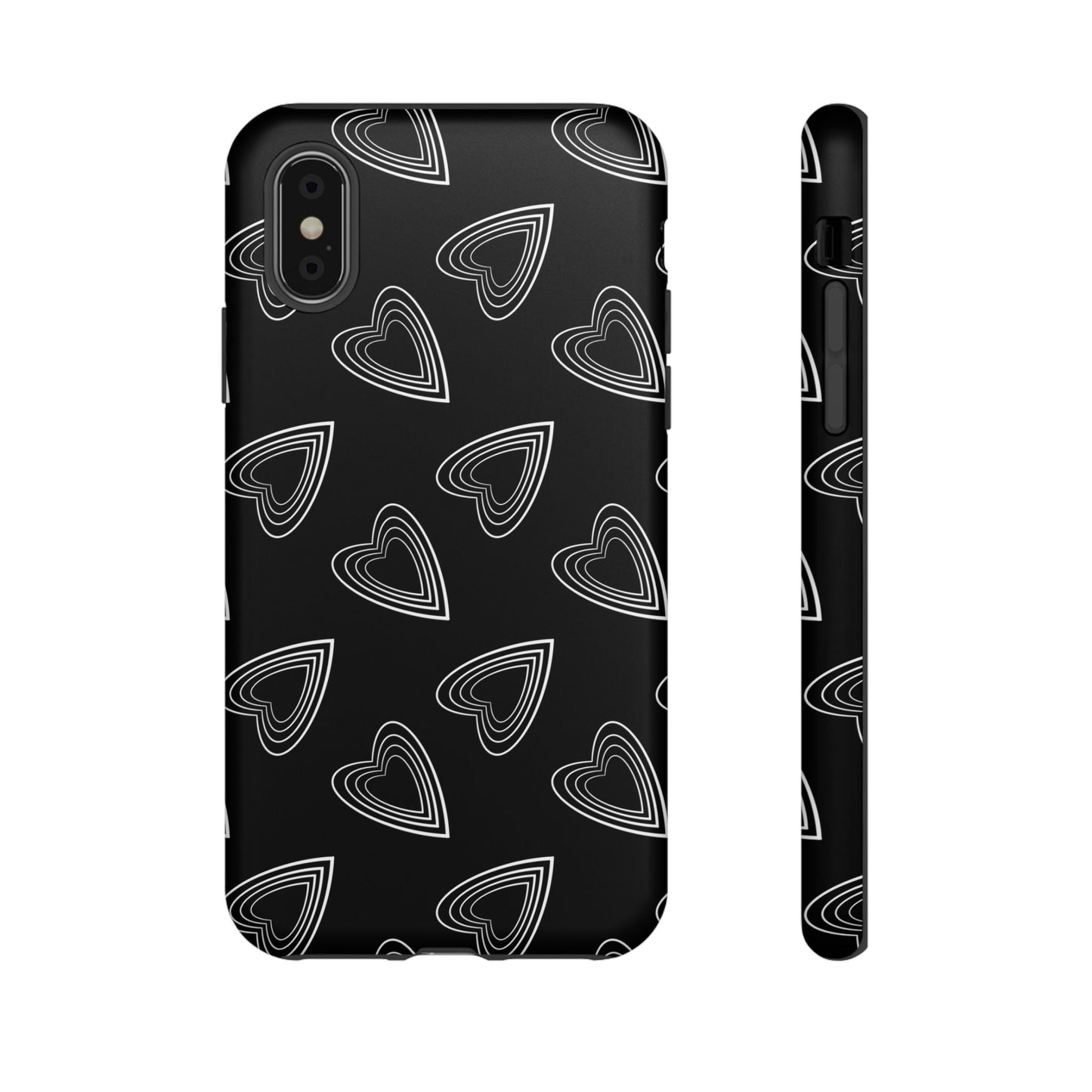 Hearts Phone Case Black