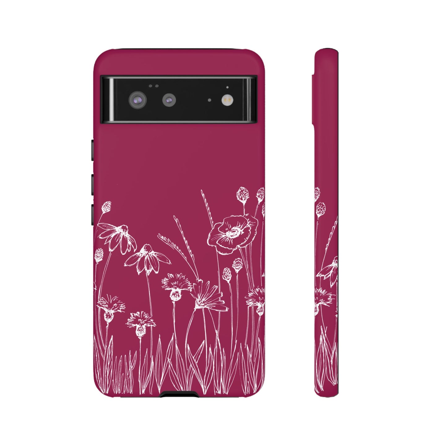 Doodle Flower Phone Case Berry