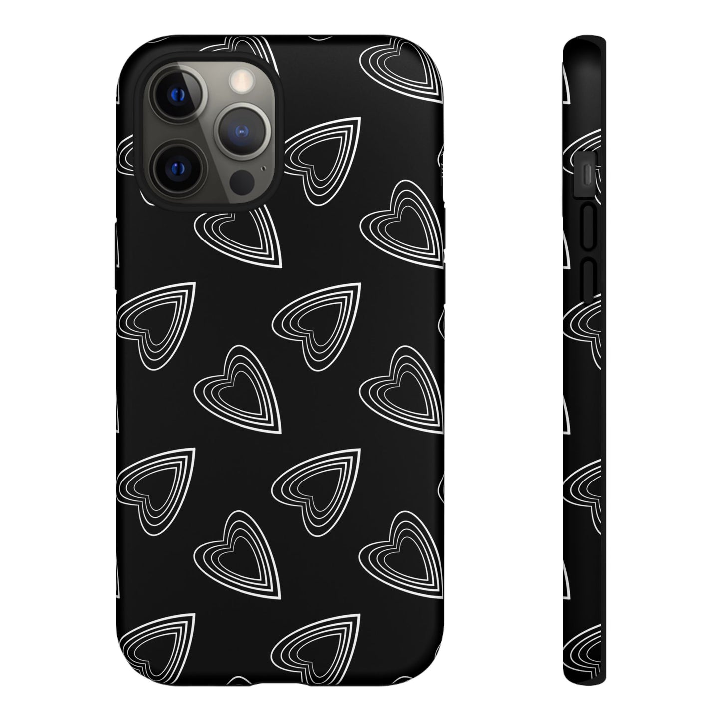 Hearts Phone Case Black