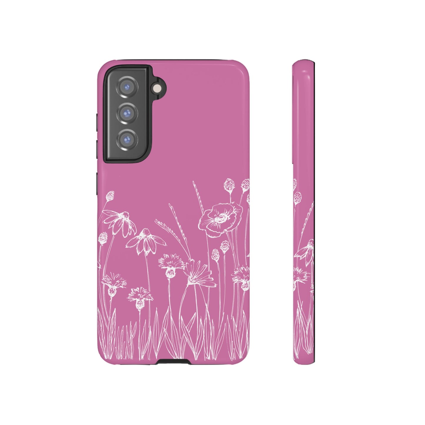 Doodle Flower Phone Case Pink