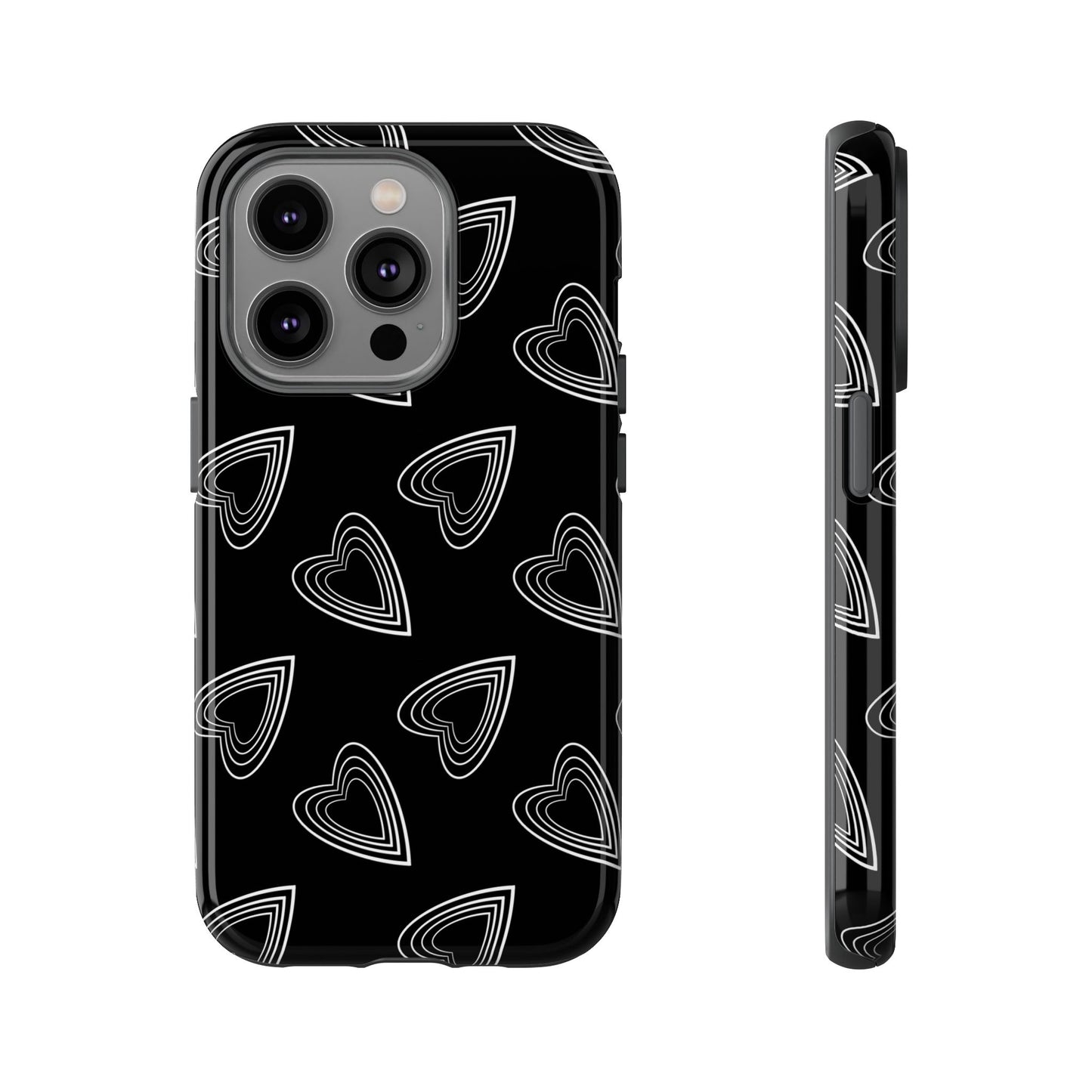 Hearts Phone Case Black