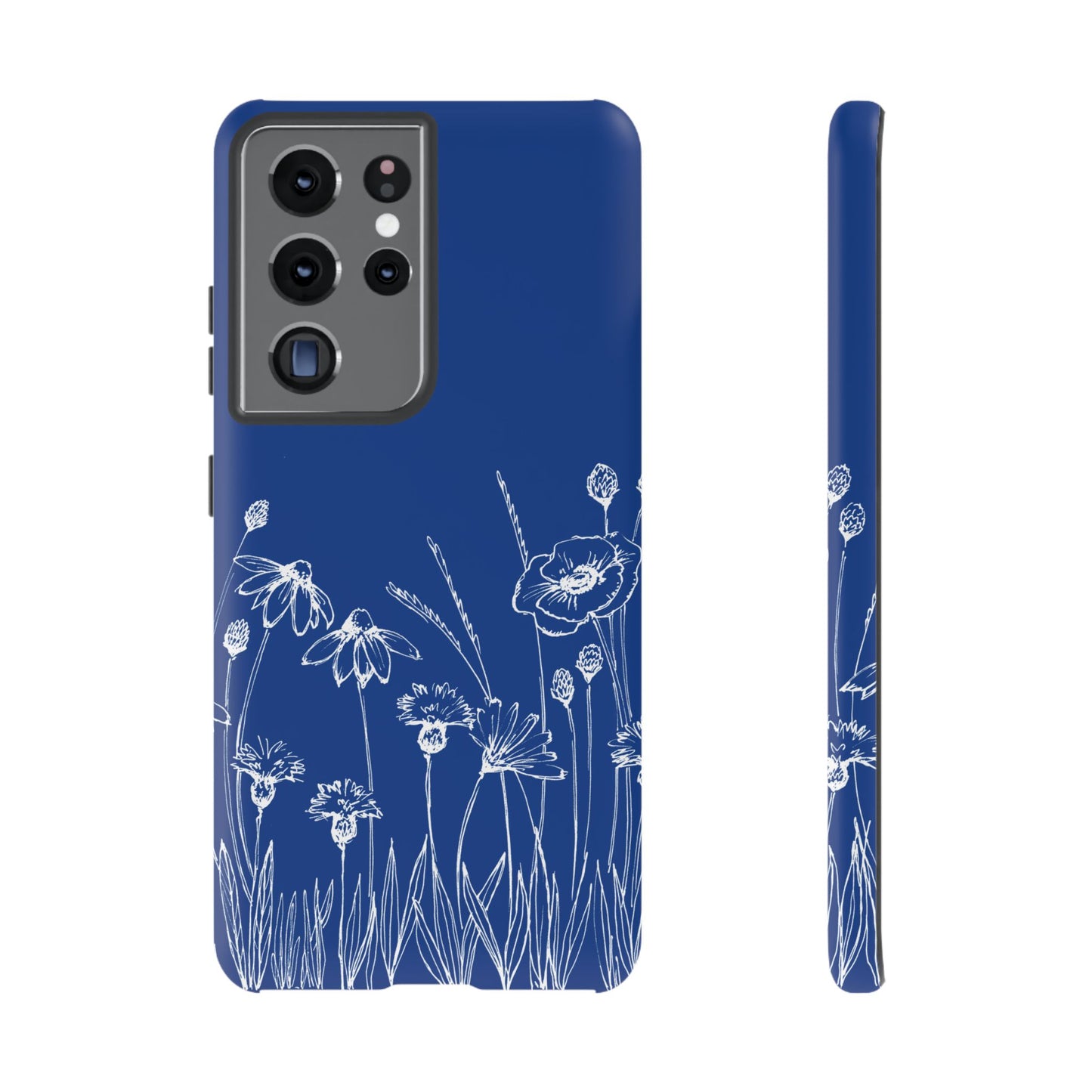 Doodle Flower Phone Case Blue