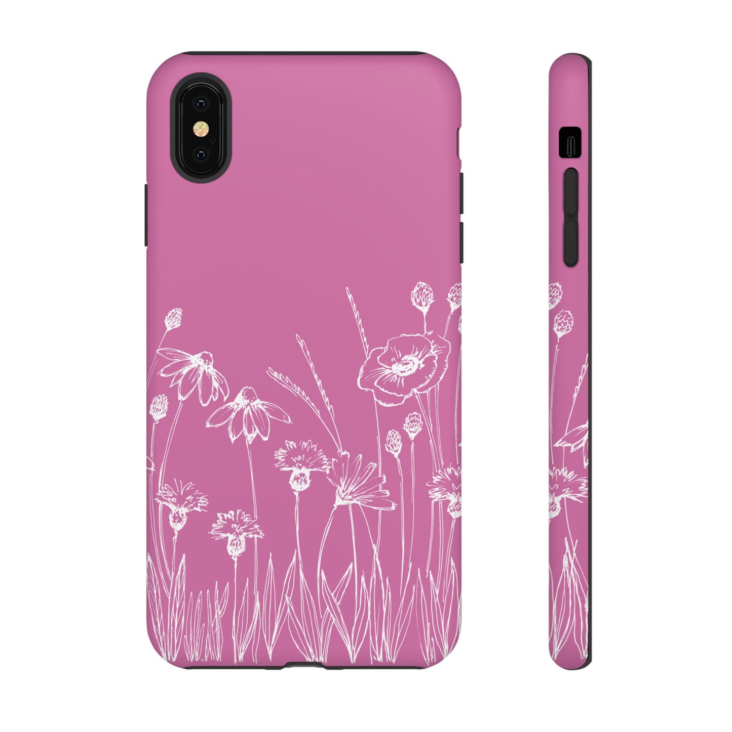 Doodle Flower Phone Case Pink