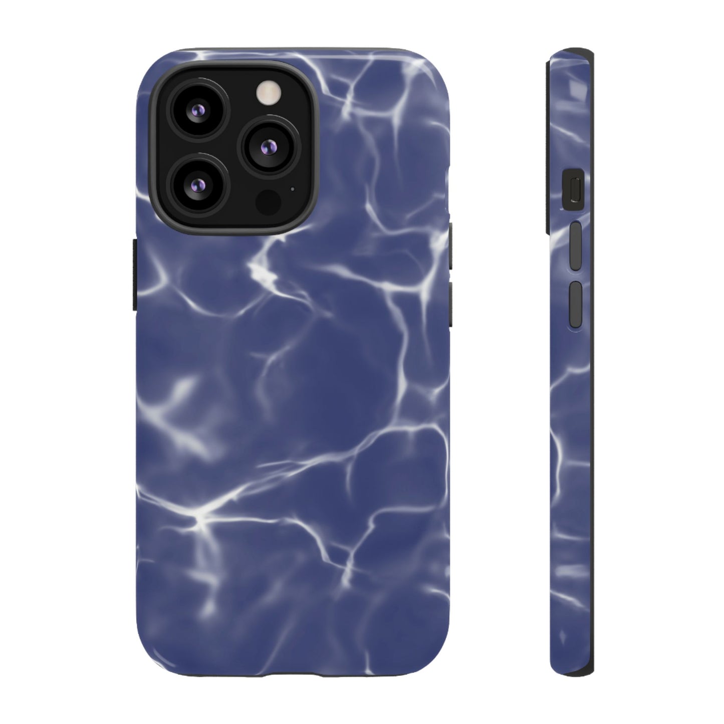 Marble Print Phone Case Dark Blue