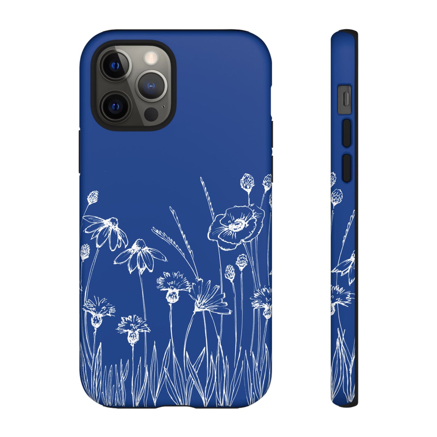 Doodle Flower Phone Case Blue