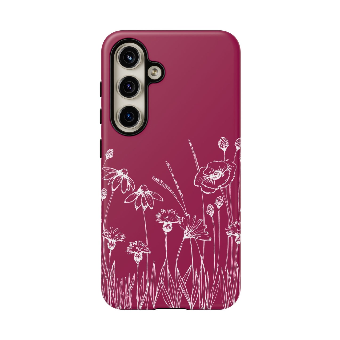 Doodle Flower Phone Case Berry