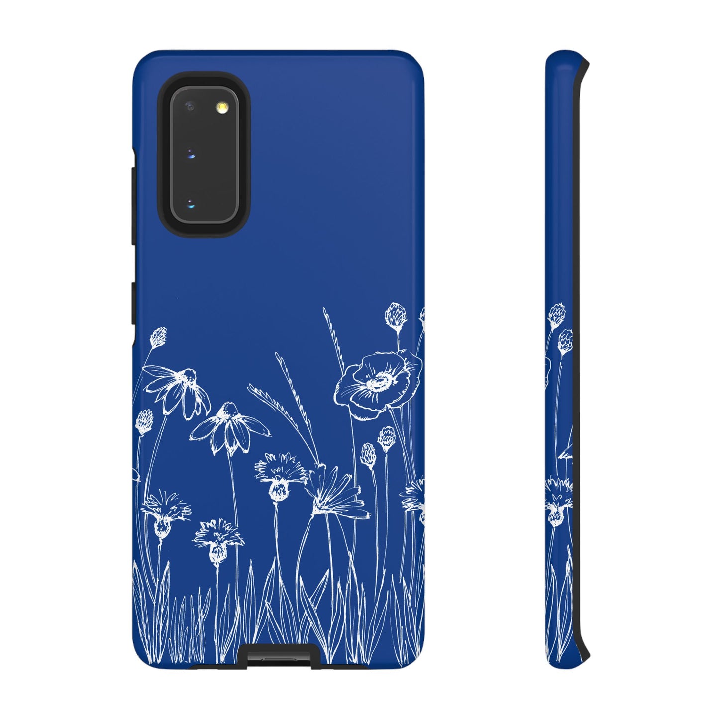 Doodle Flower Phone Case Blue