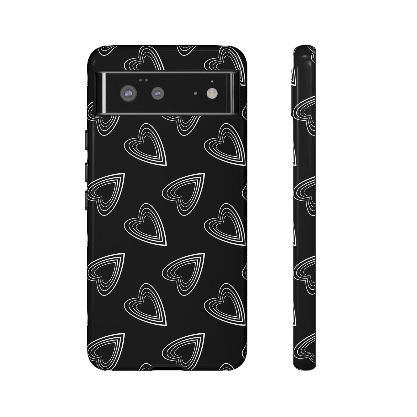 Hearts Phone Case Black