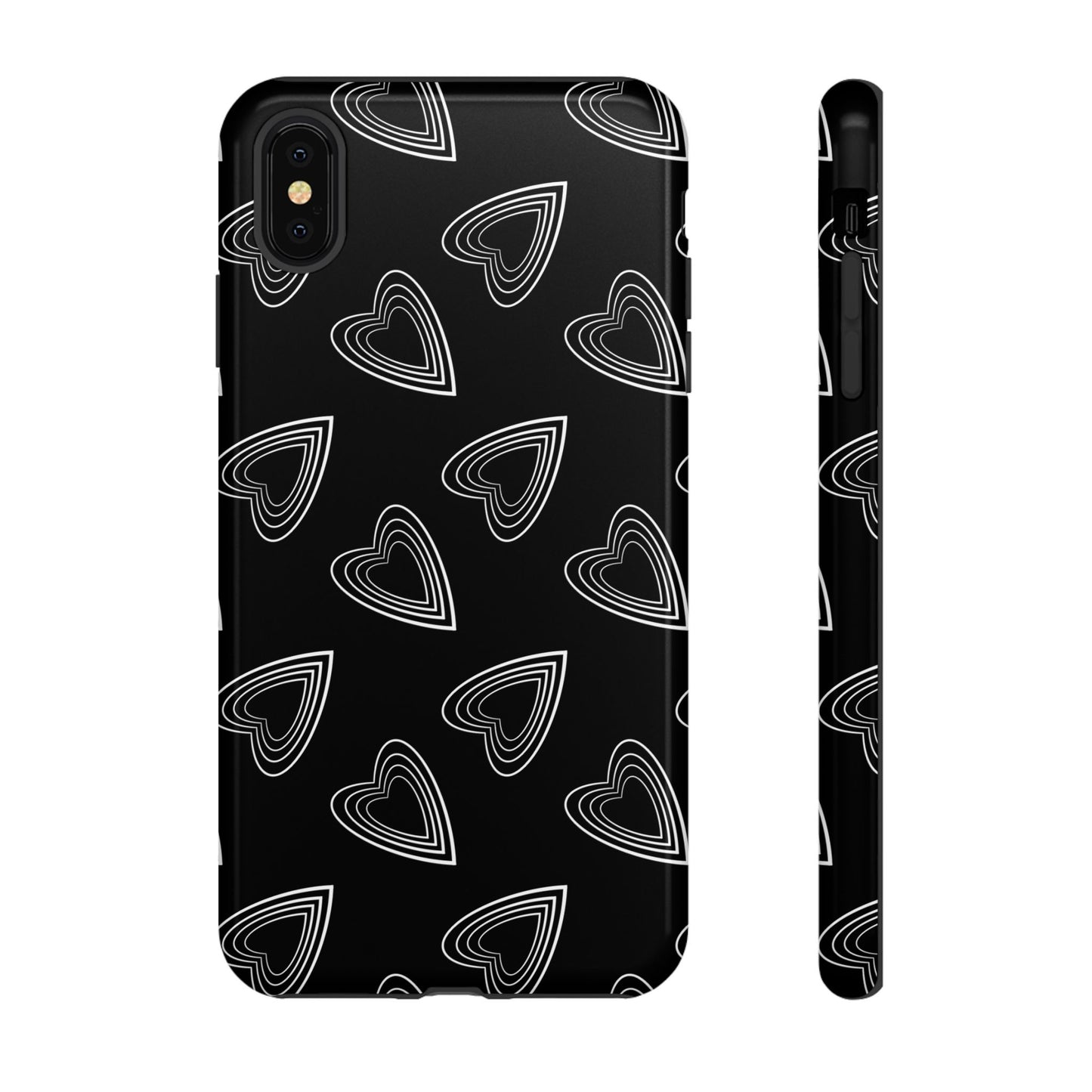 Hearts Phone Case Black