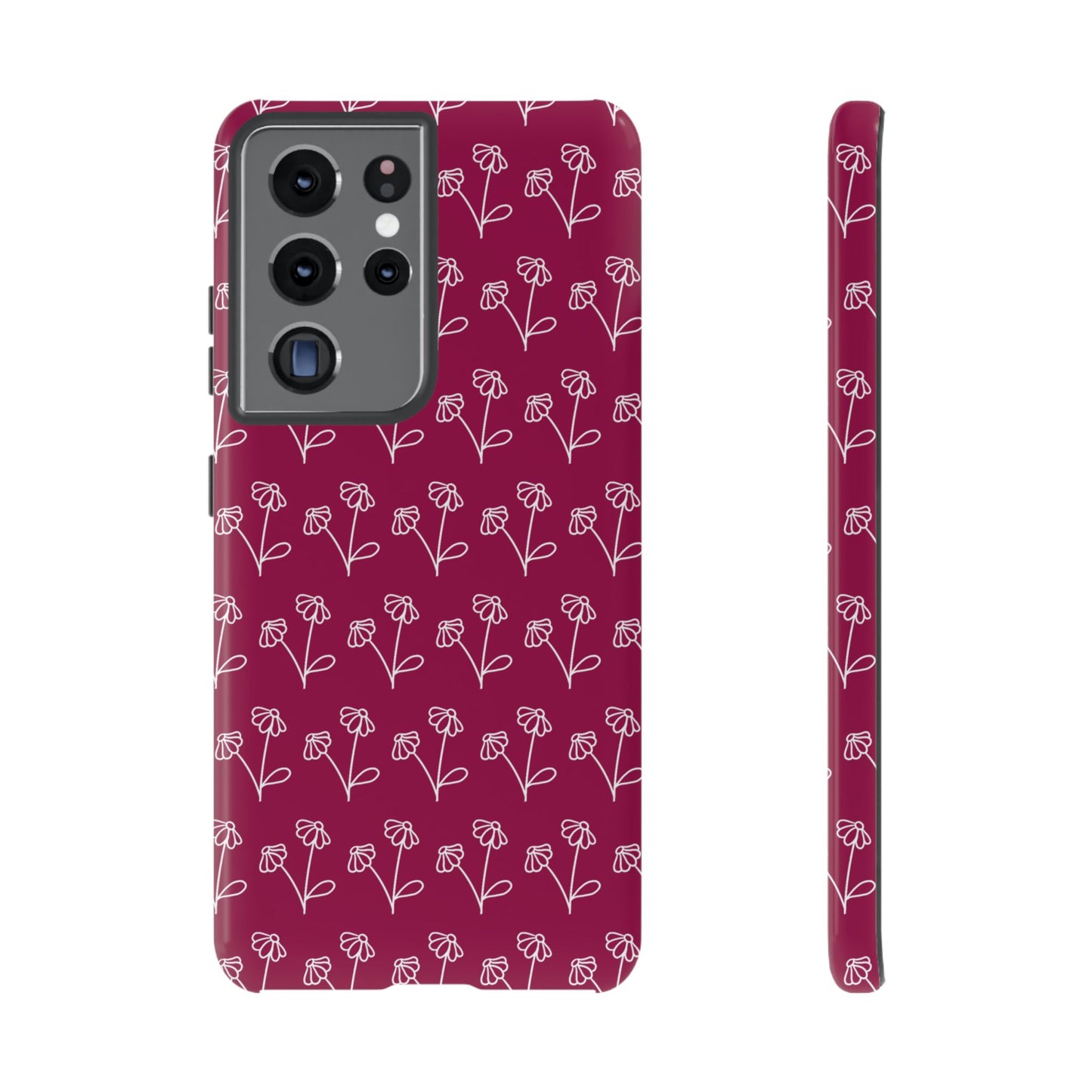 Doodle Flowers Phone Case Berry