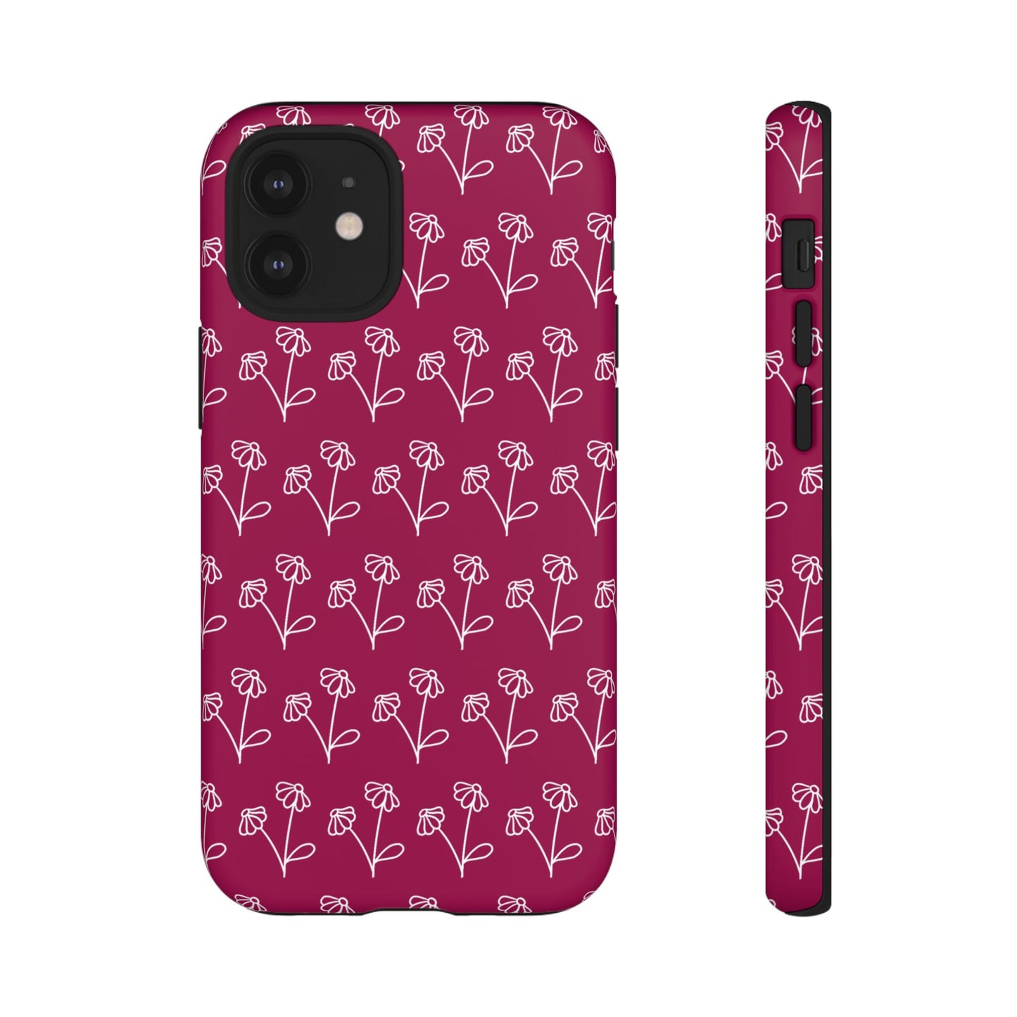 Doodle Flowers Phone Case Berry