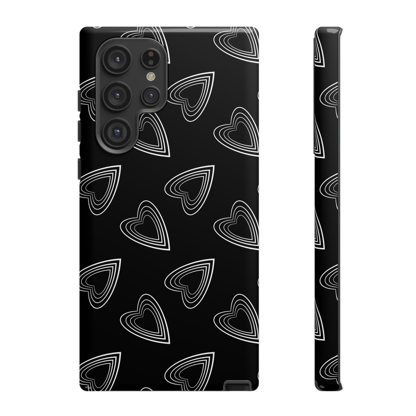 Hearts Phone Case Black