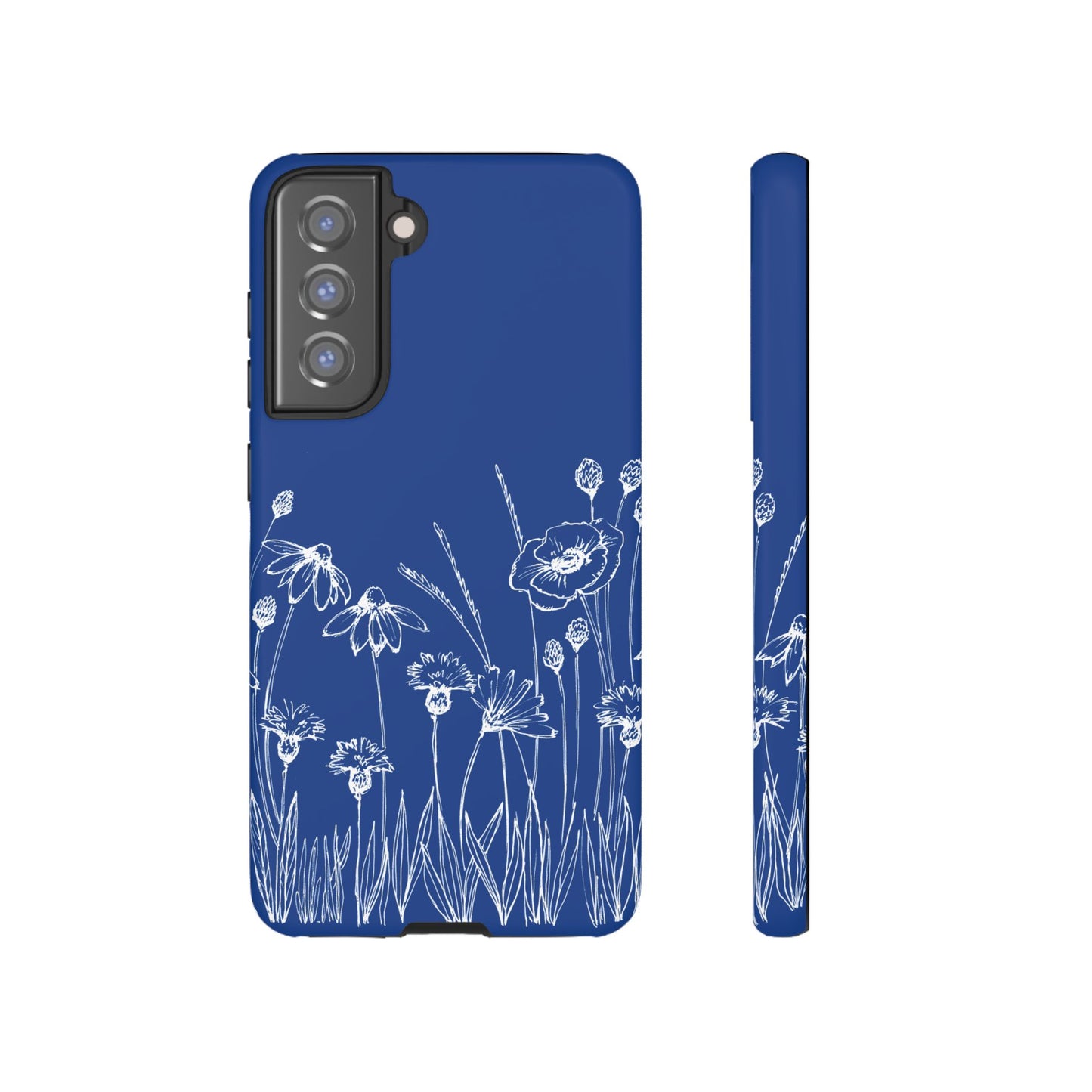 Doodle Flower Phone Case Blue