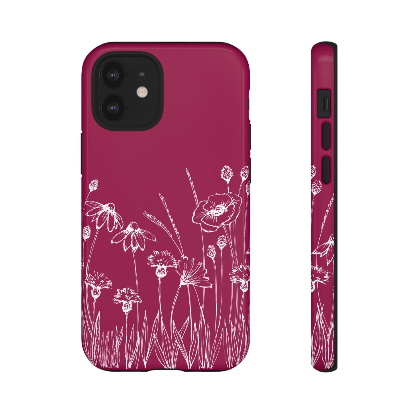 Doodle Flower Phone Case Berry