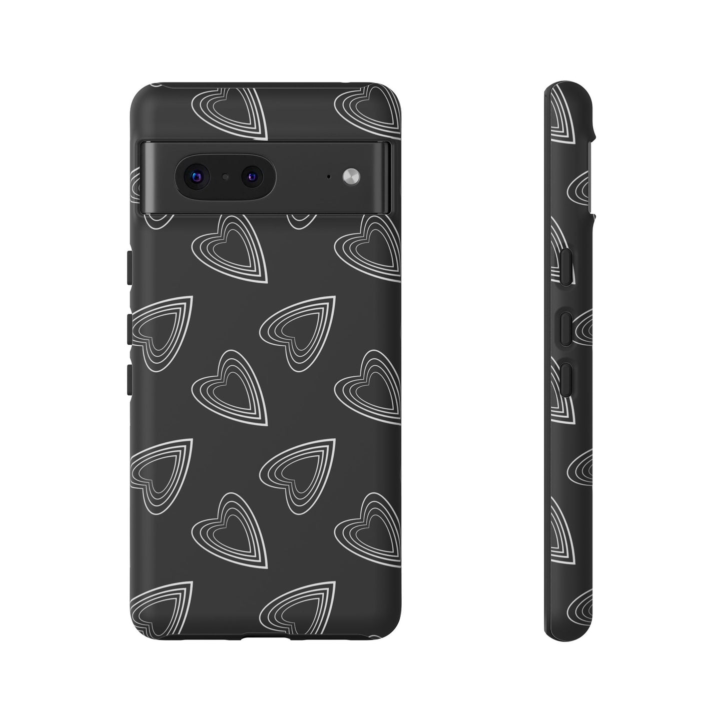 Hearts Phone Case Black