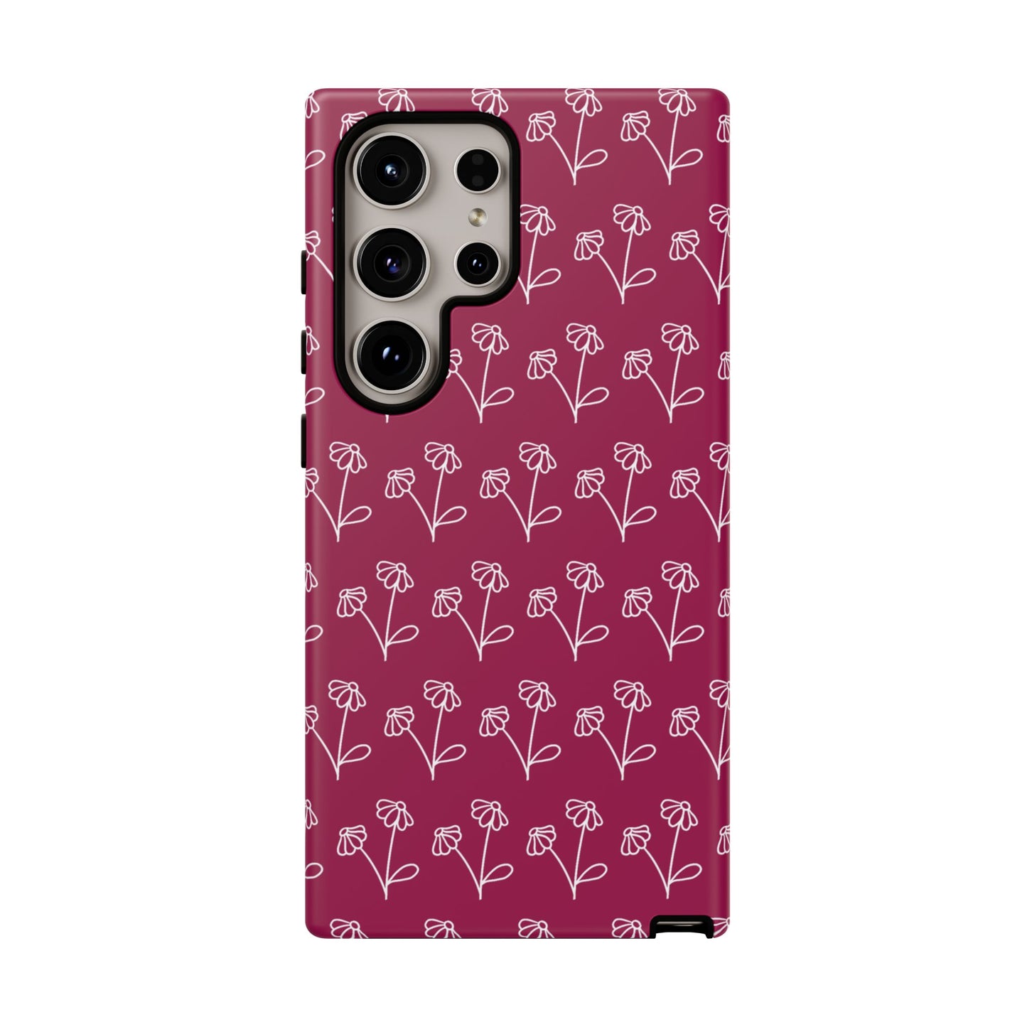 Doodle Flowers Phone Case Berry