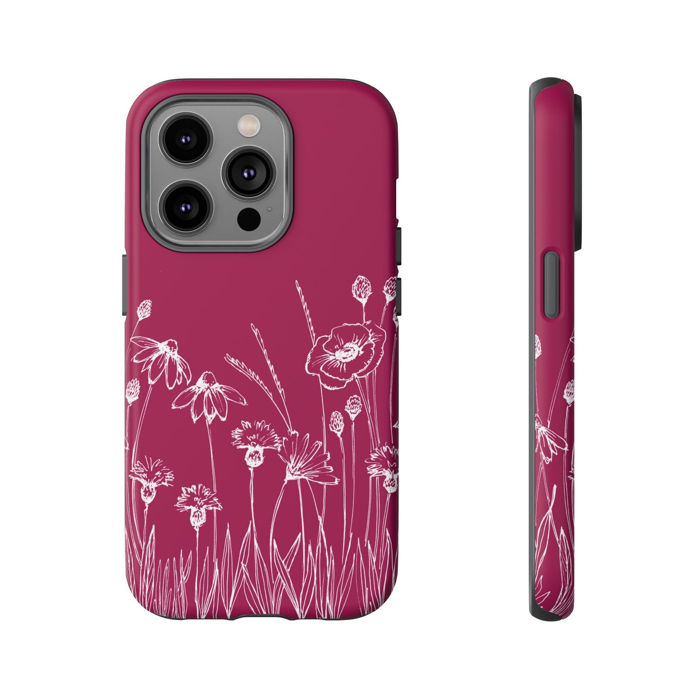 Doodle Flower Phone Case Berry