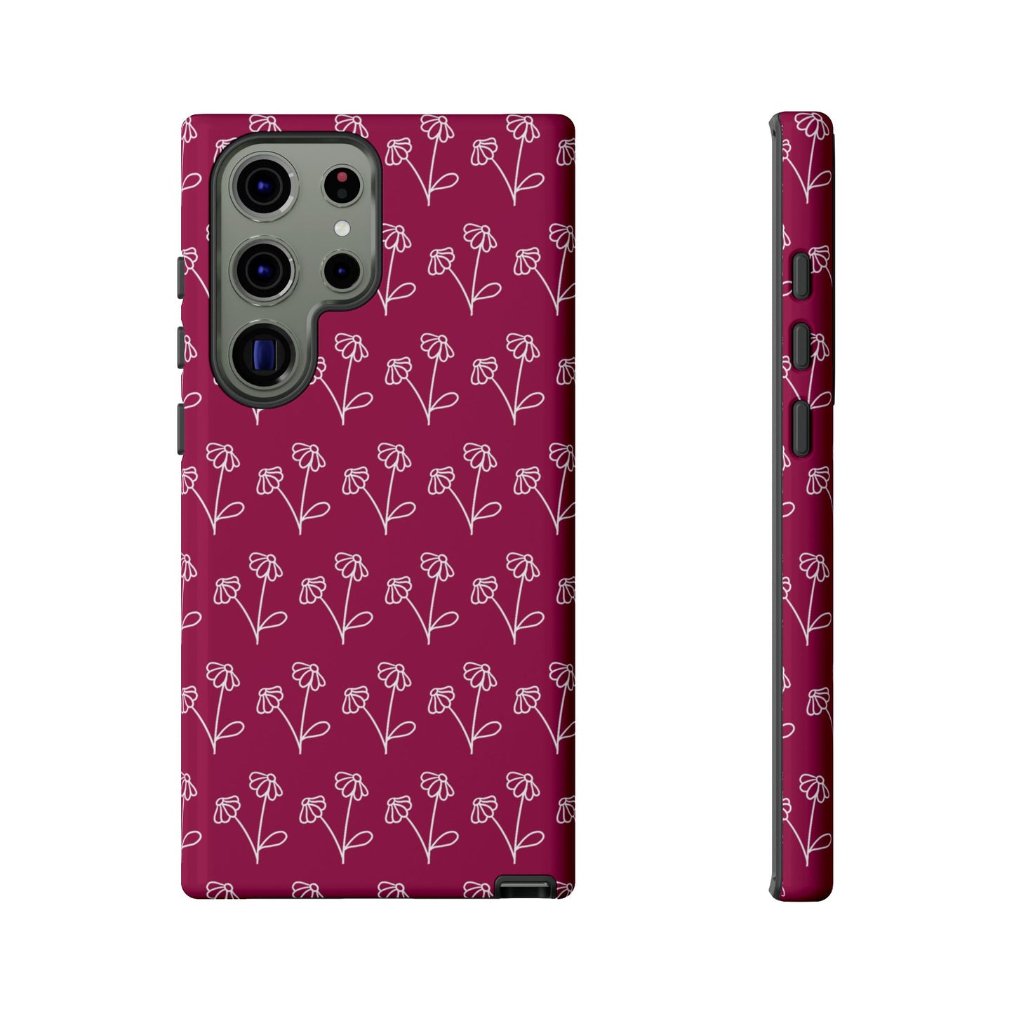 Doodle Flowers Phone Case Berry