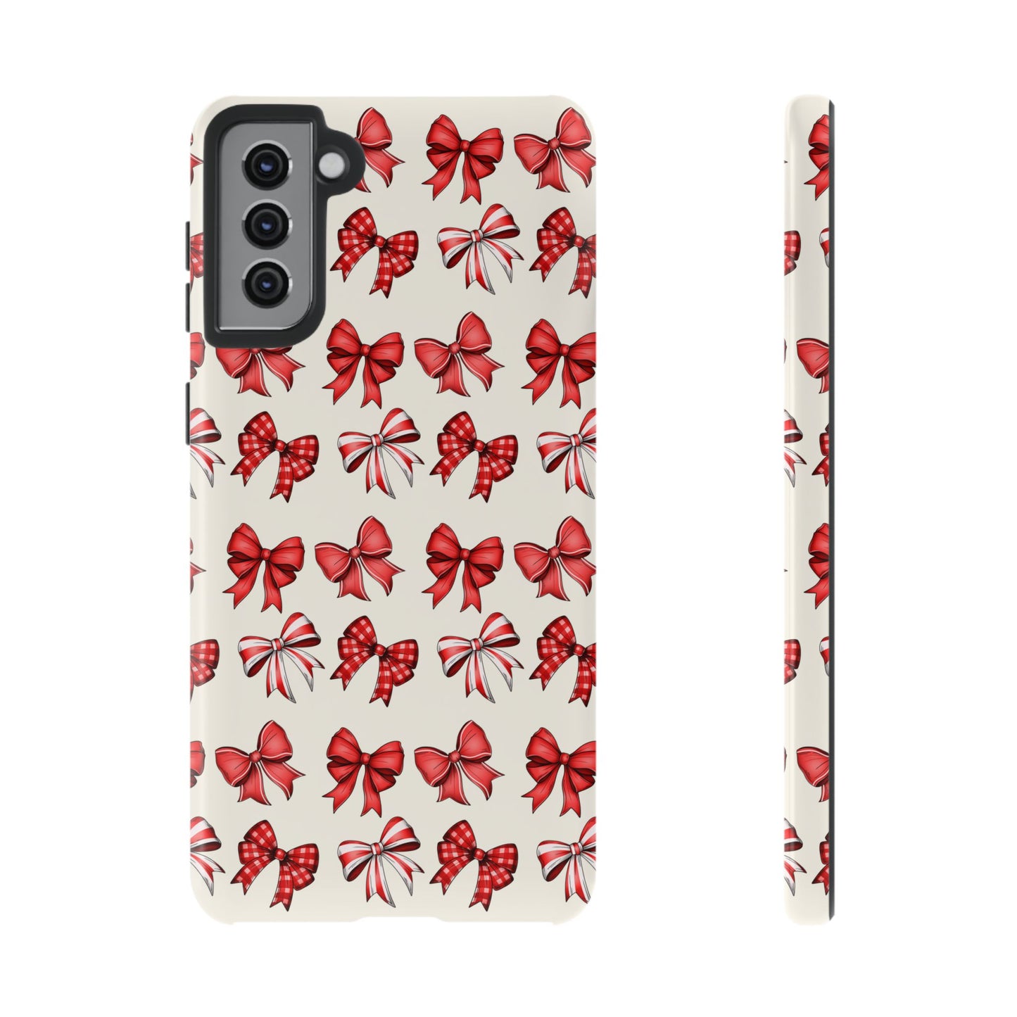 Christmas Bow Phone Case Cream