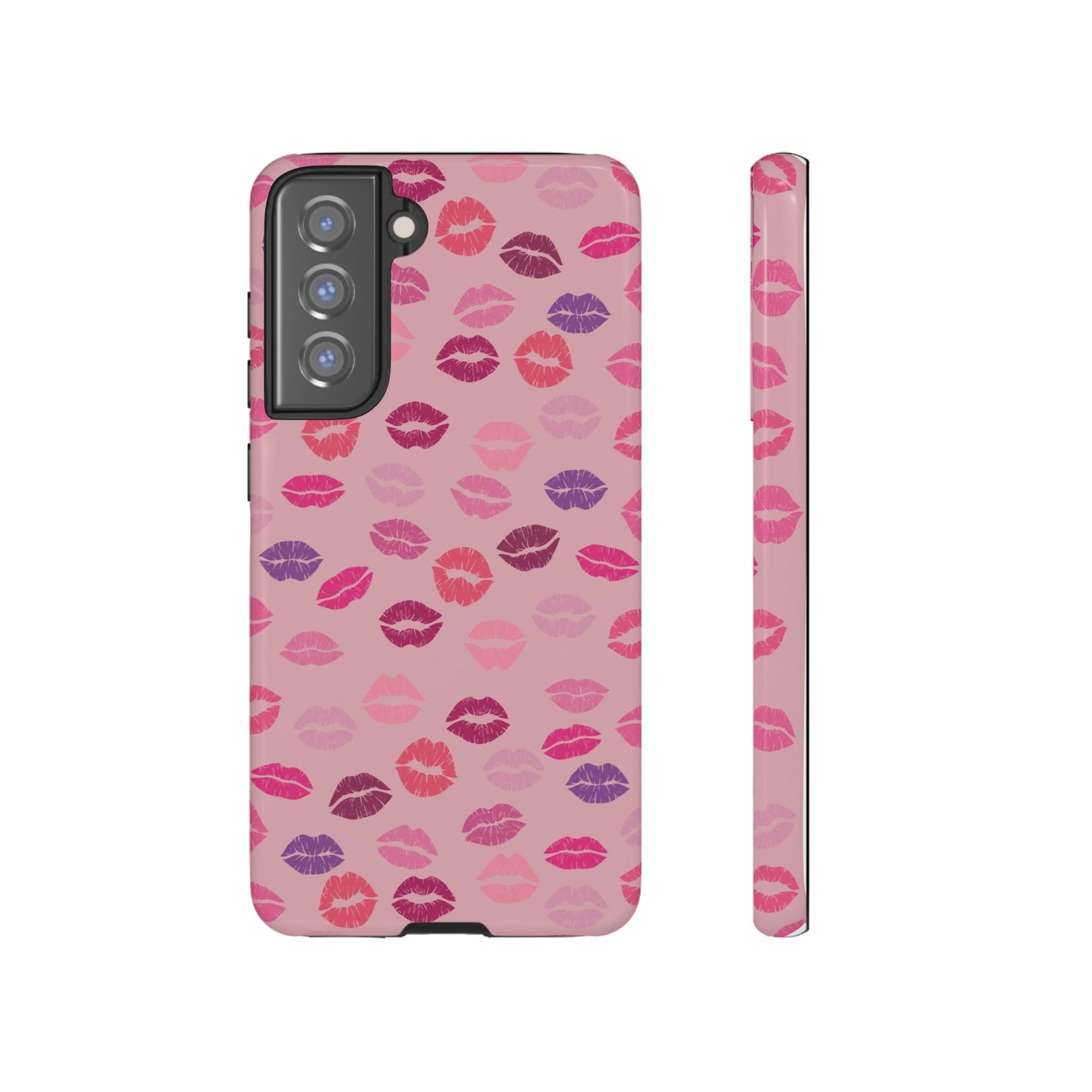 Lipstick Kisses Phone Case Pink