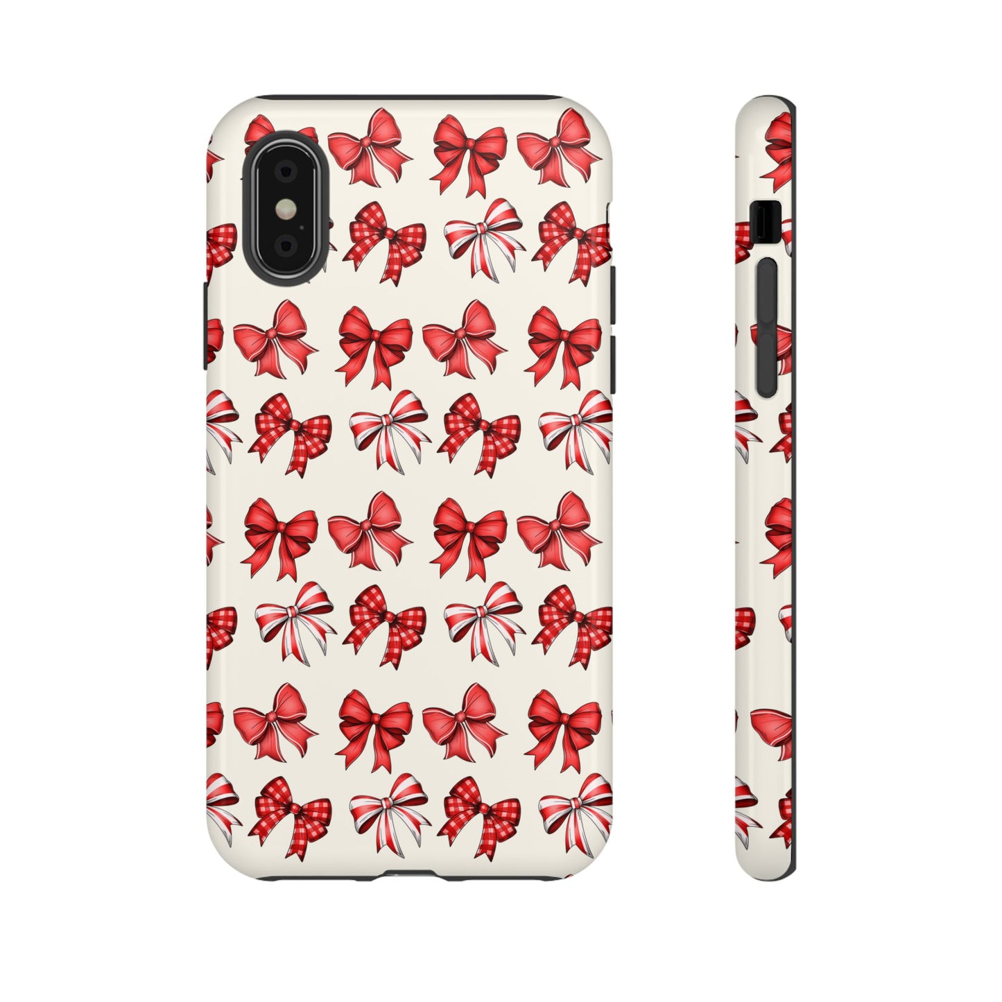 Christmas Bow Phone Case Cream