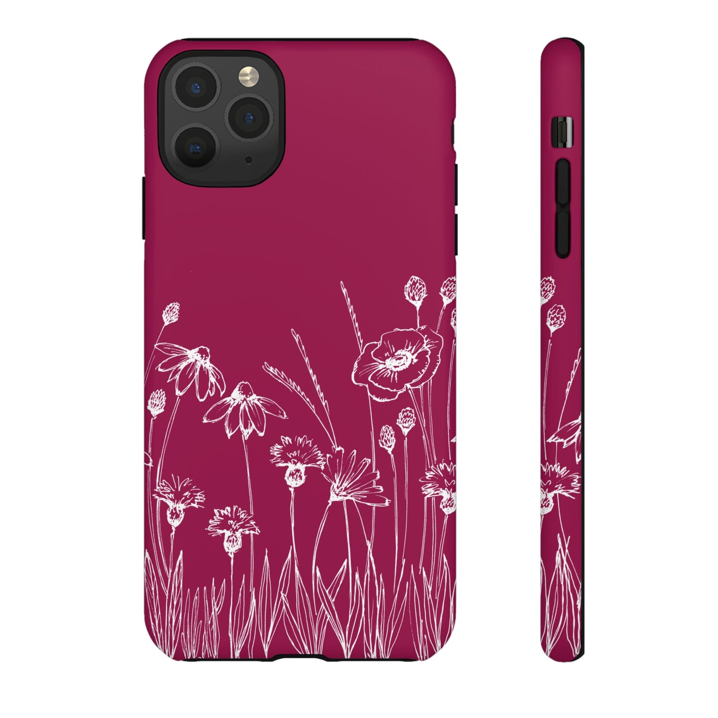 Doodle Flower Phone Case Berry