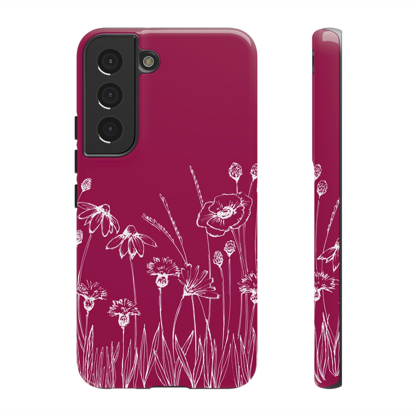 Doodle Flower Phone Case Berry