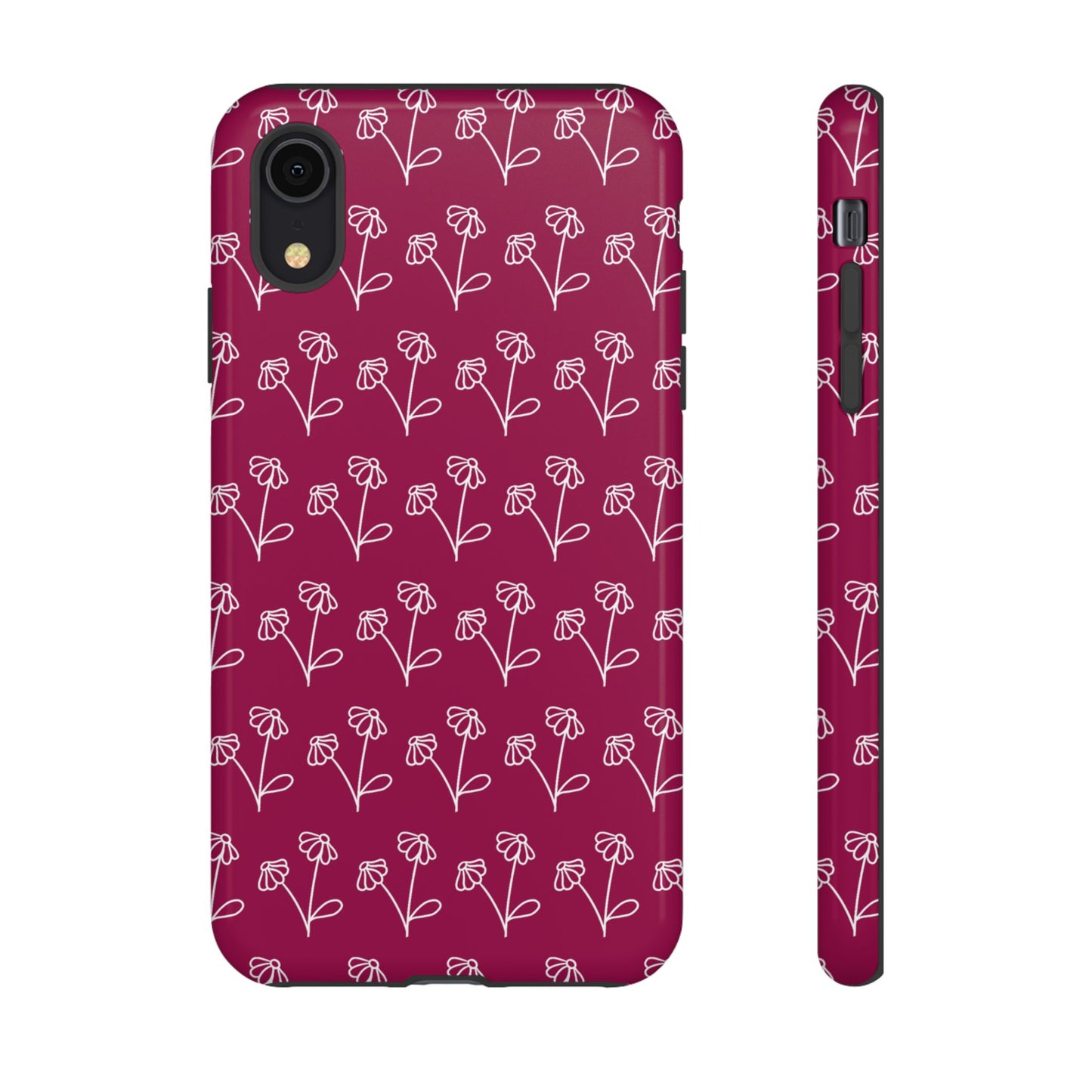 Doodle Flowers Phone Case Berry