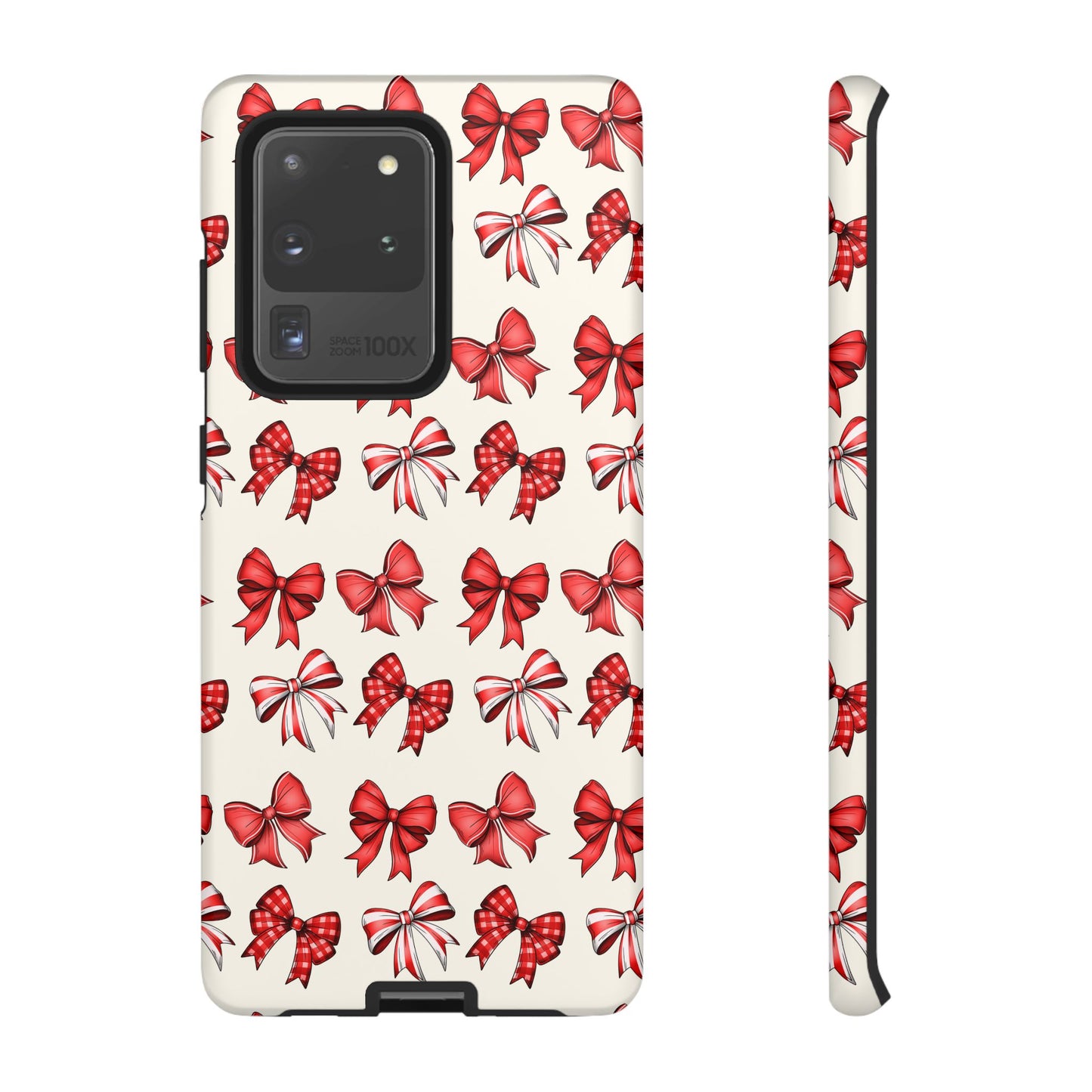 Christmas Bow Phone Case Cream