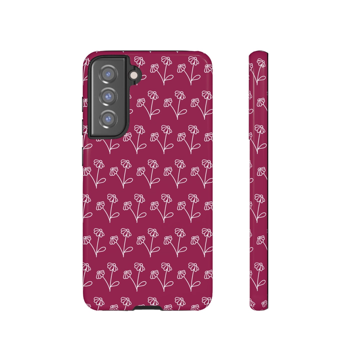 Doodle Flowers Phone Case Berry