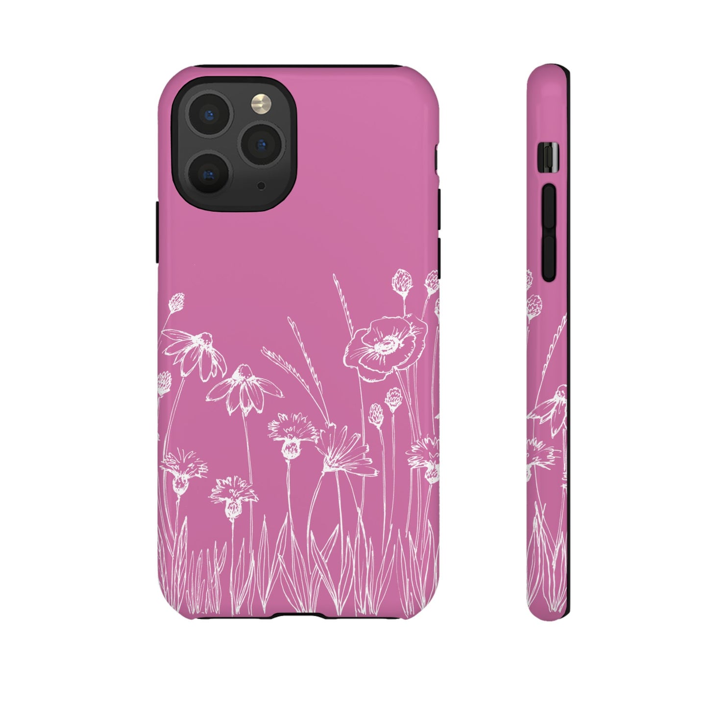 Doodle Flower Phone Case Pink