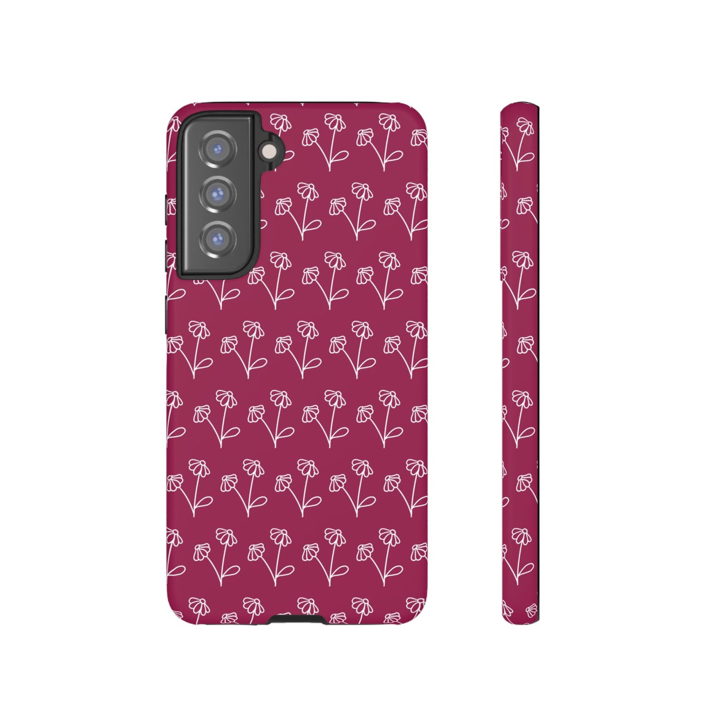 Doodle Flowers Phone Case Berry