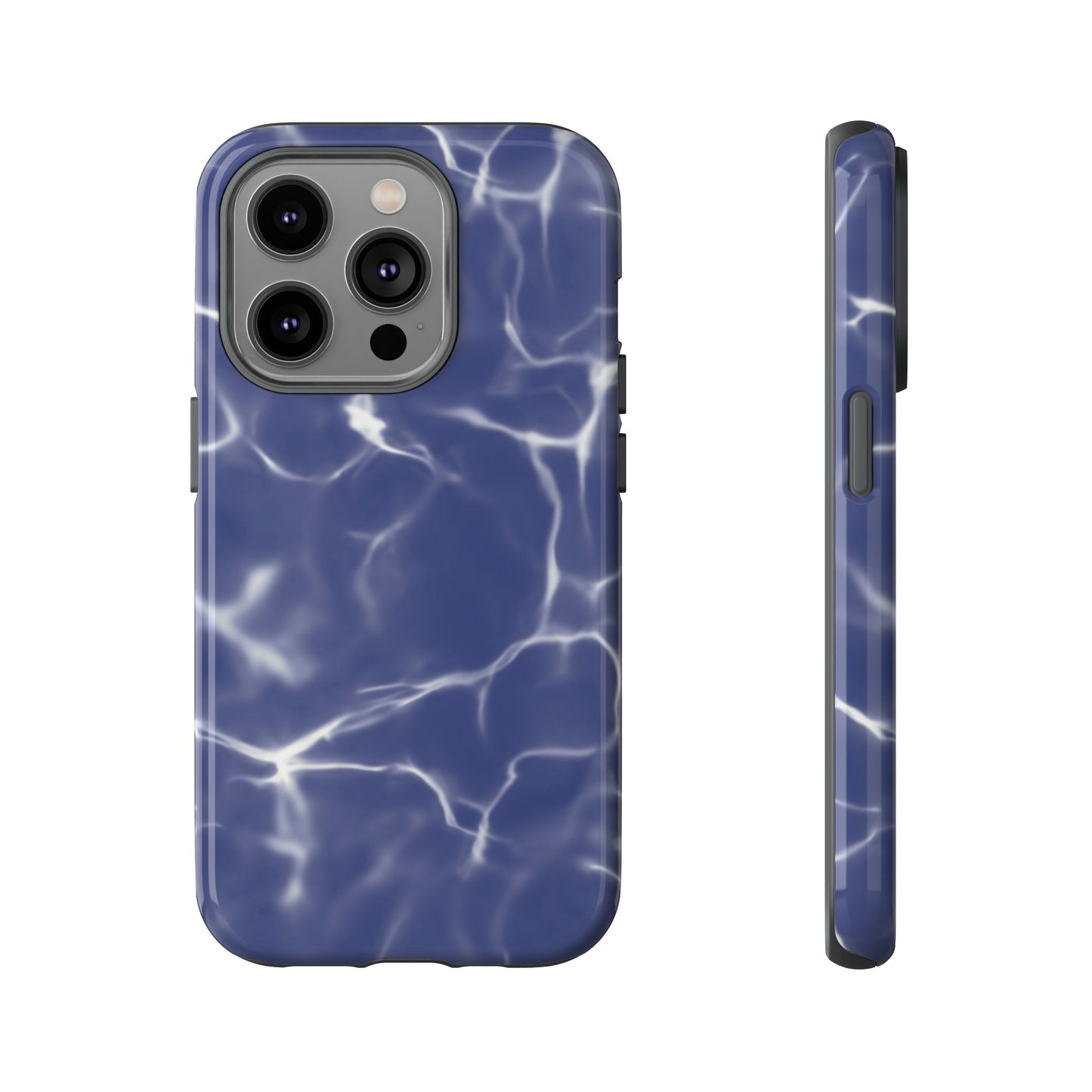 Marble Print Phone Case Dark Blue