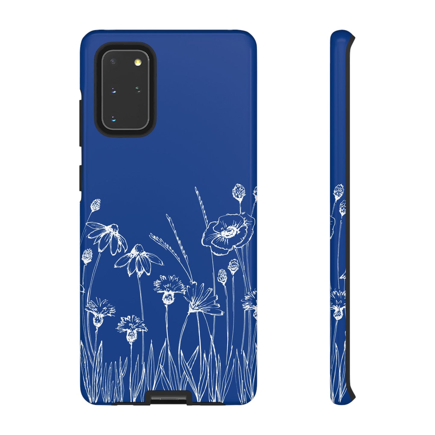 Doodle Flower Phone Case Blue