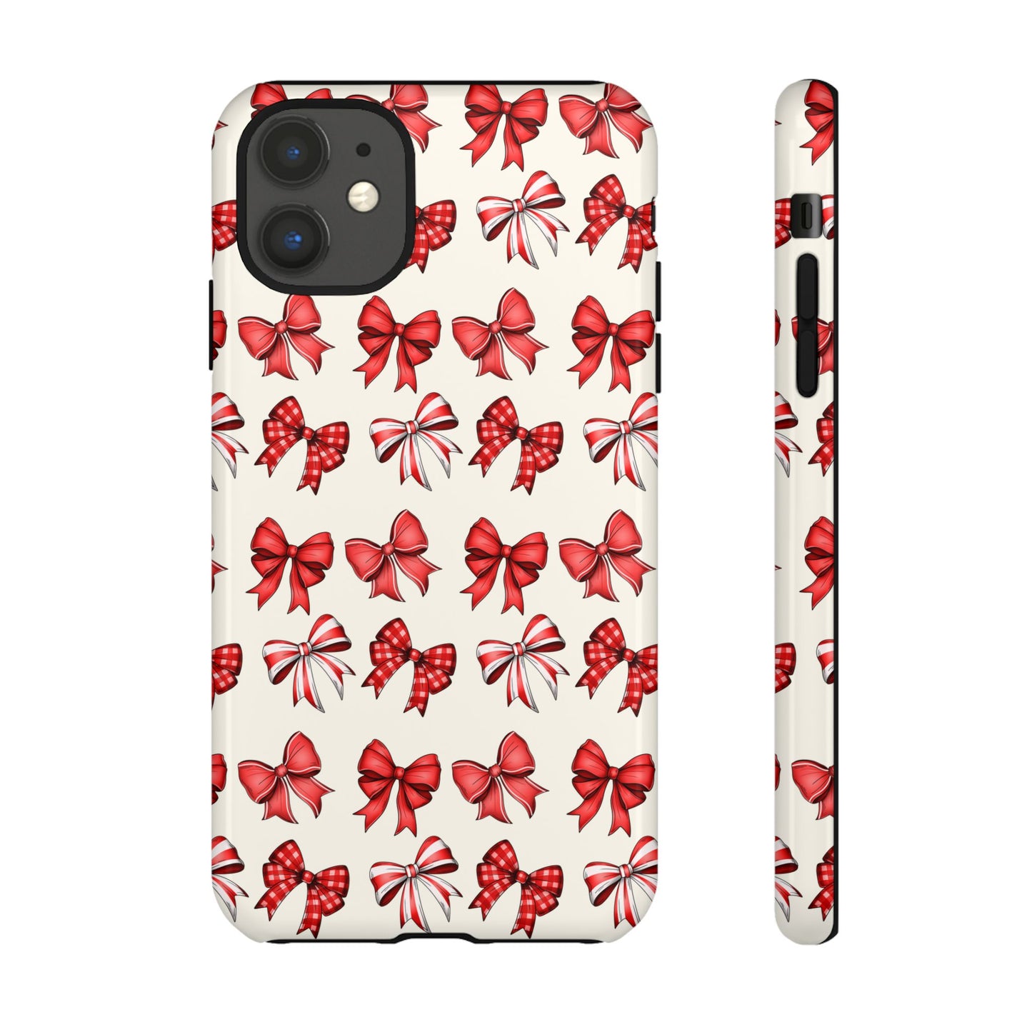 Christmas Bow Phone Case Cream