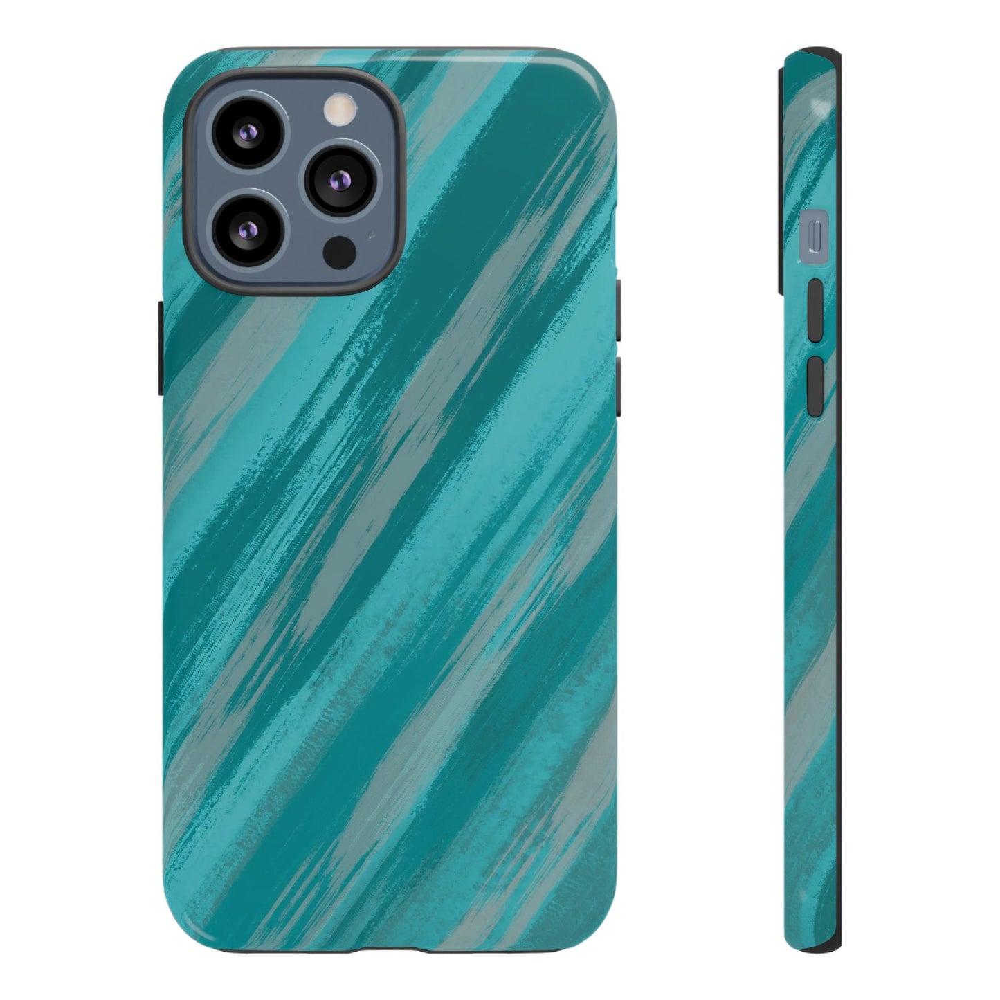 Striped Phone Case Aqua