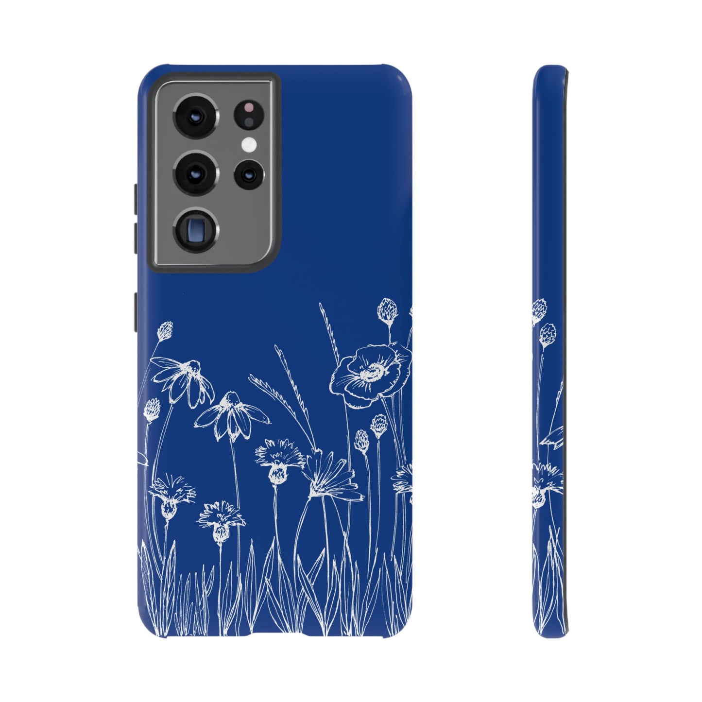 Doodle Flower Phone Case Blue