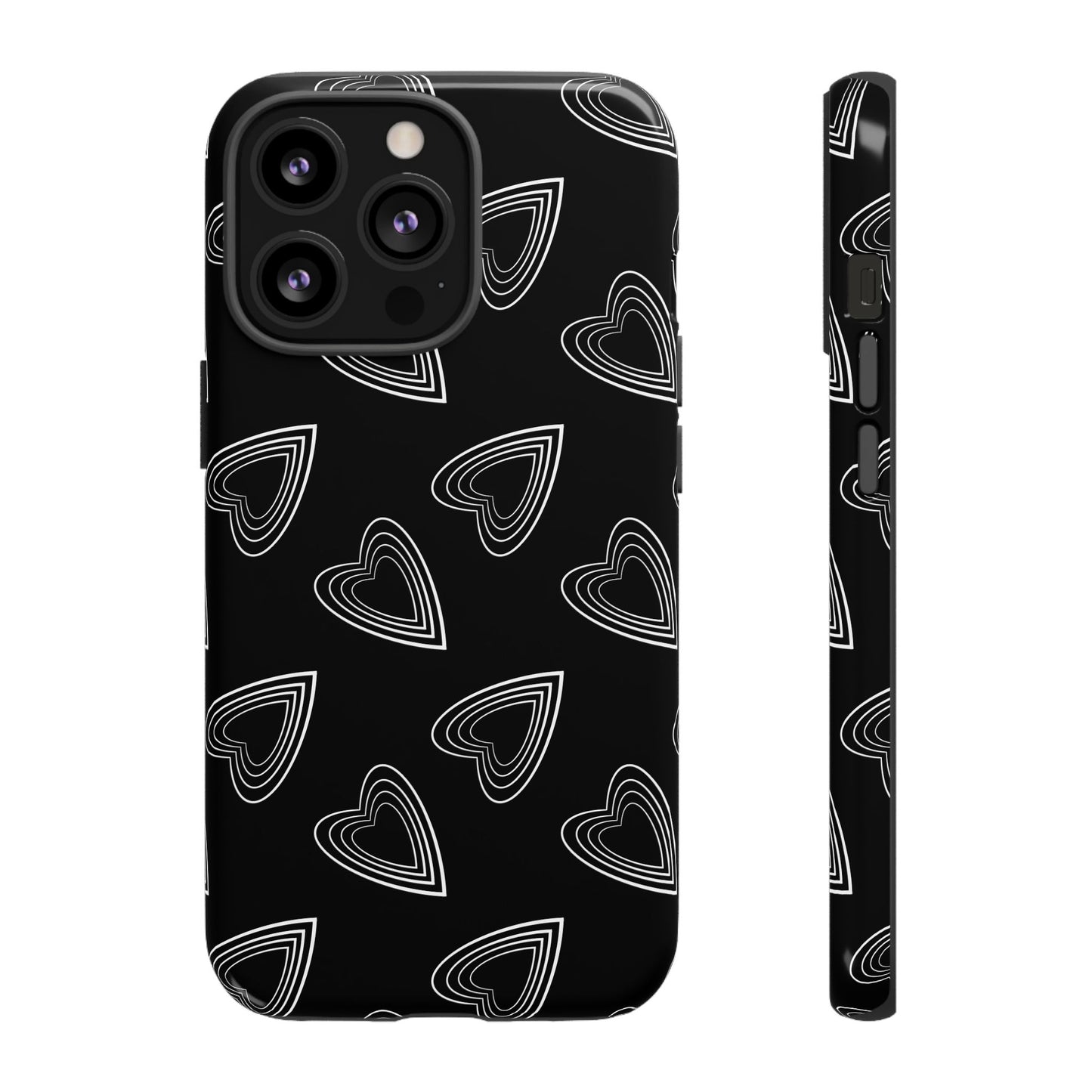 Hearts Phone Case Black