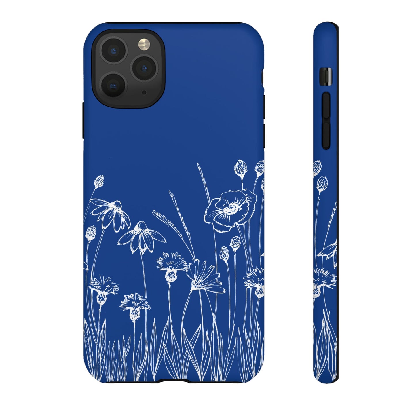 Doodle Flower Phone Case Blue