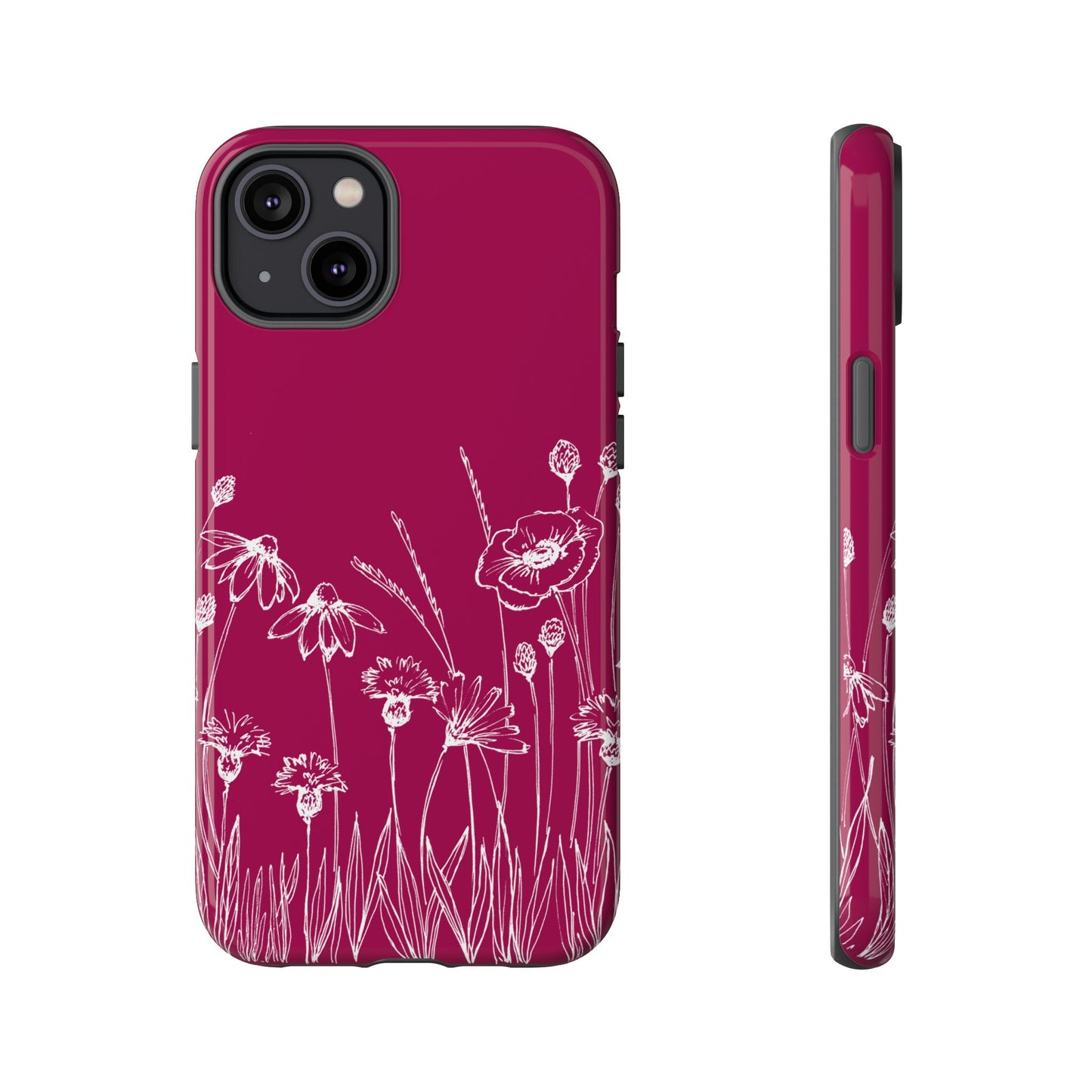 Doodle Flower Phone Case Berry